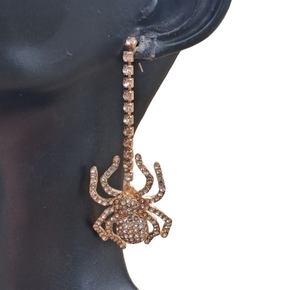 Piper K Jewelry - Piper K Crystal Spider Drop Earrings | Halloween Costume or Edgy Everyday